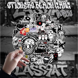 Black Gang – Pack de 70 Stickers en vinyle