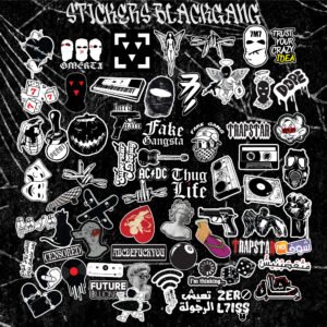 Black Gang – Pack de 70 Stickers en vinyle