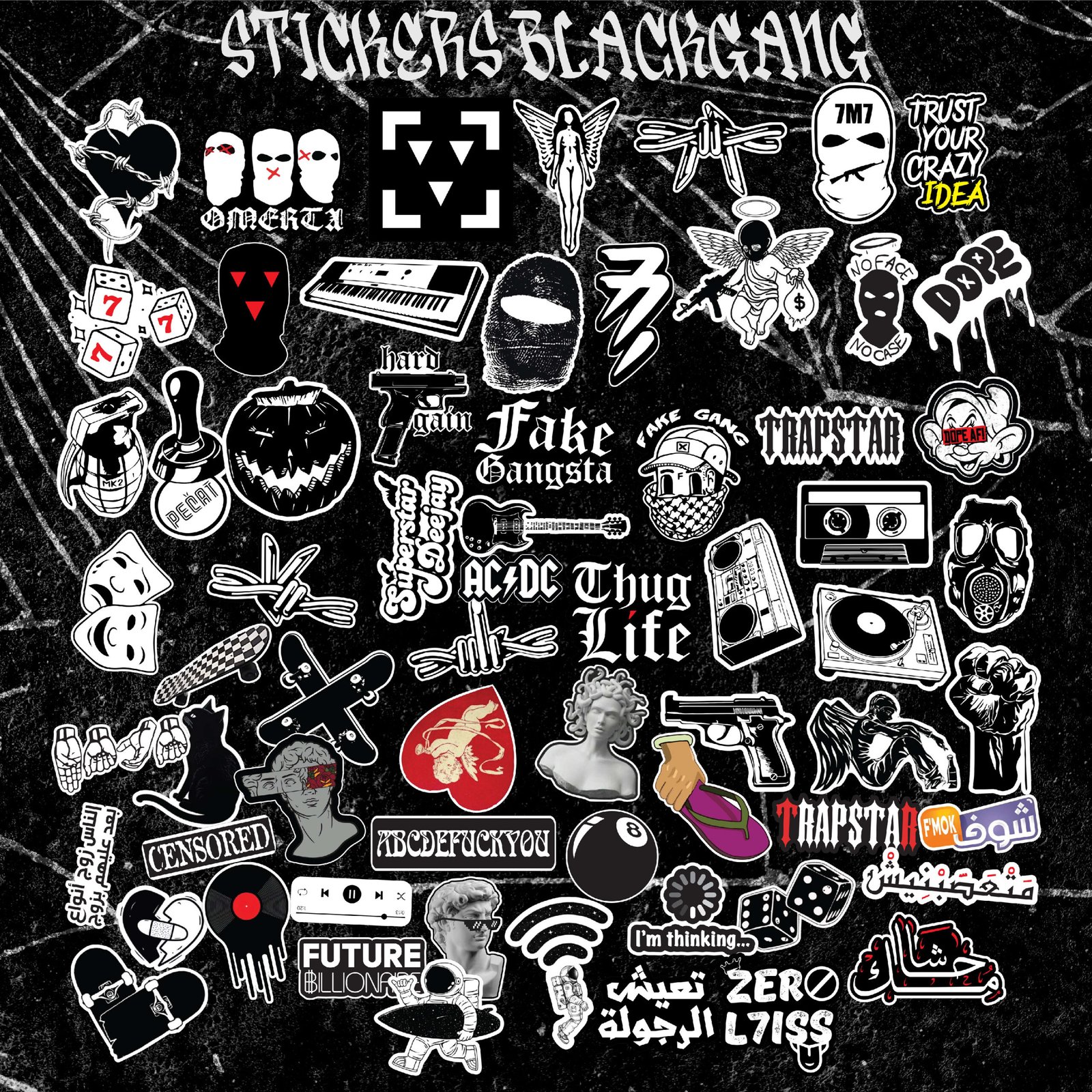 stickers fure black gang maroc autocollant