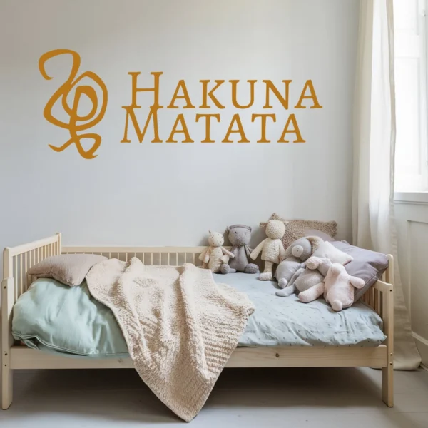Sticker mural texte Hakuna Matata noir sans fond – pour tous âges
