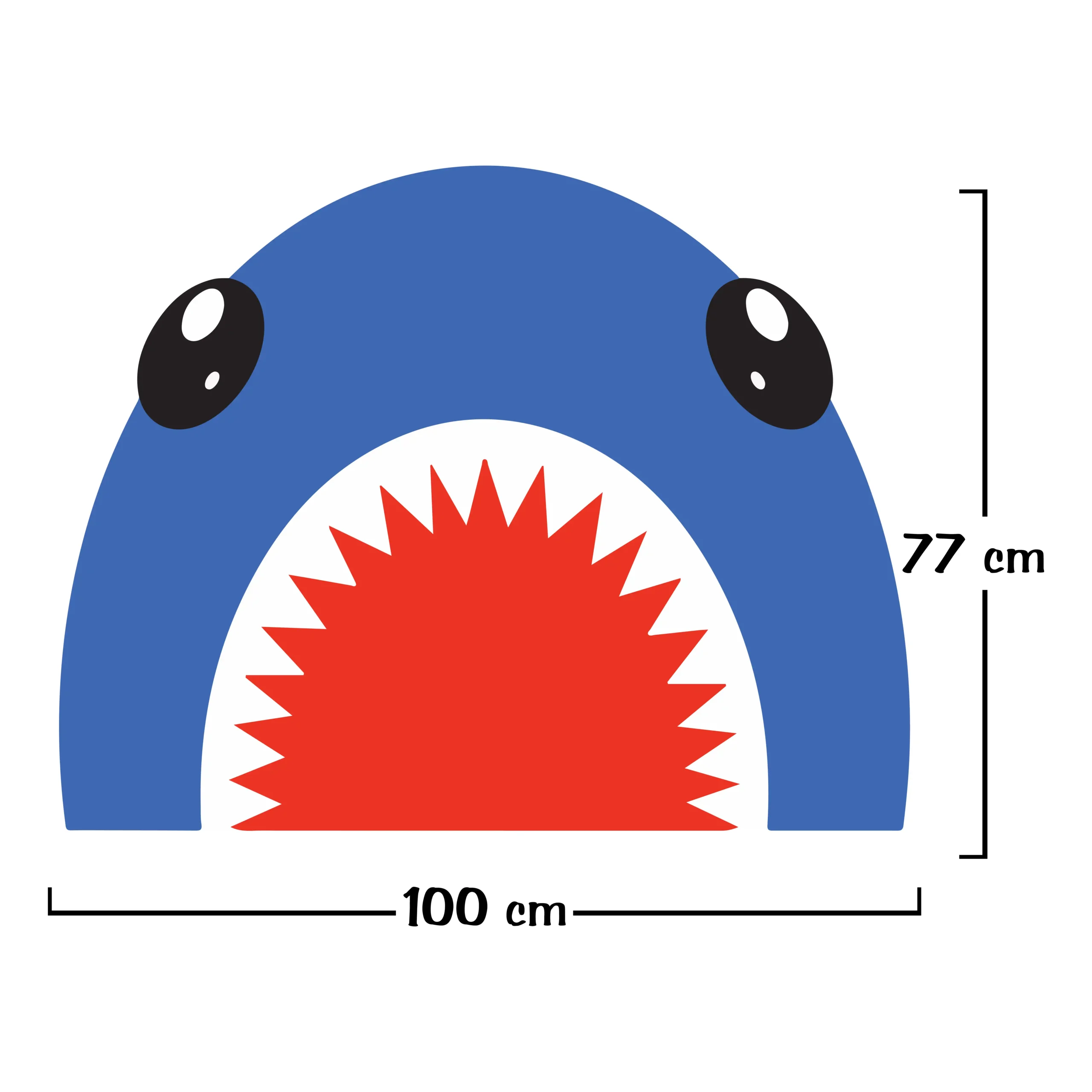 Dimensions du sticker mural requin pour chambre d’enfant